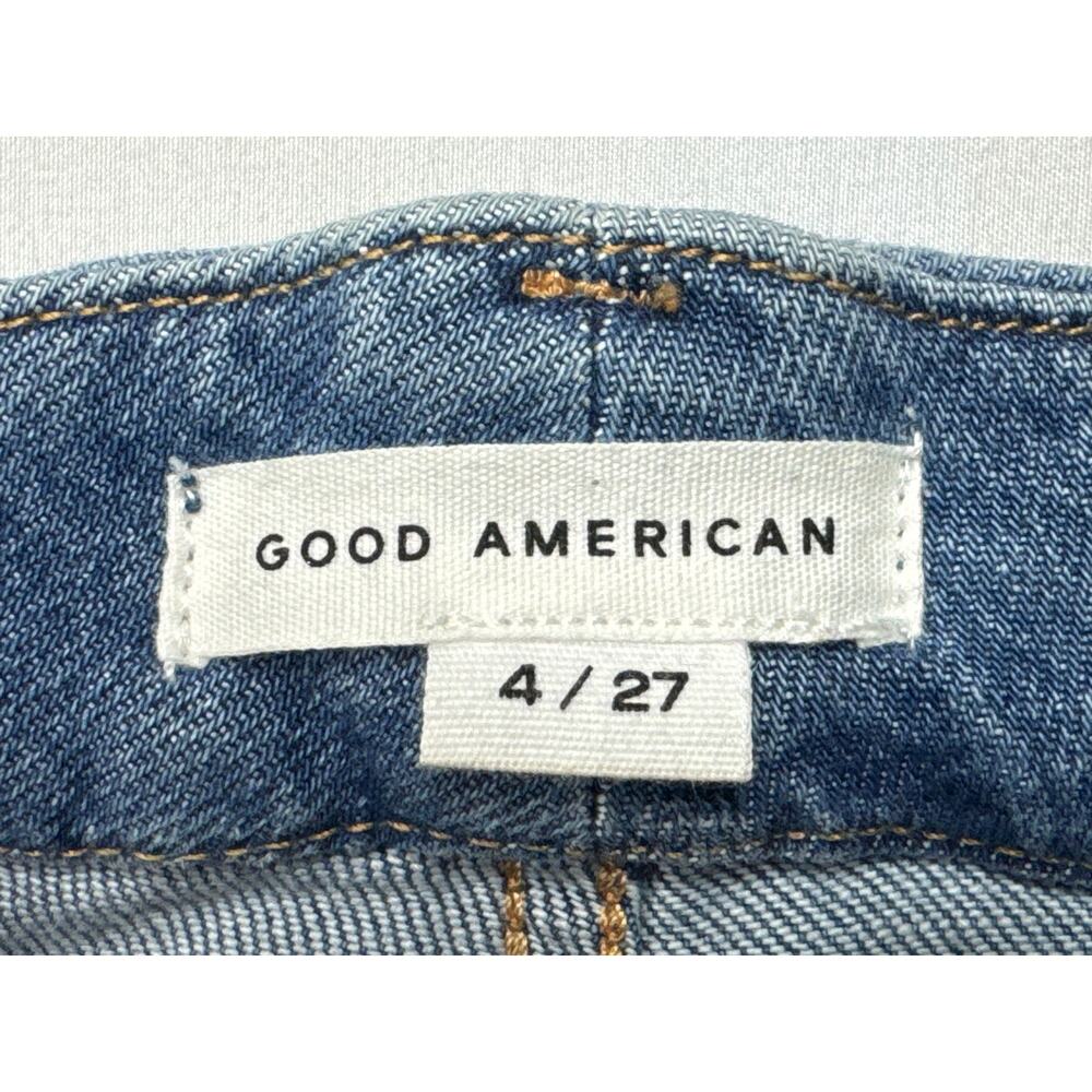 Good American Women's Good Waist Palooza Wide Leg Blue Jeans - Size 4/27 (27x33) - Picture 3 of 4